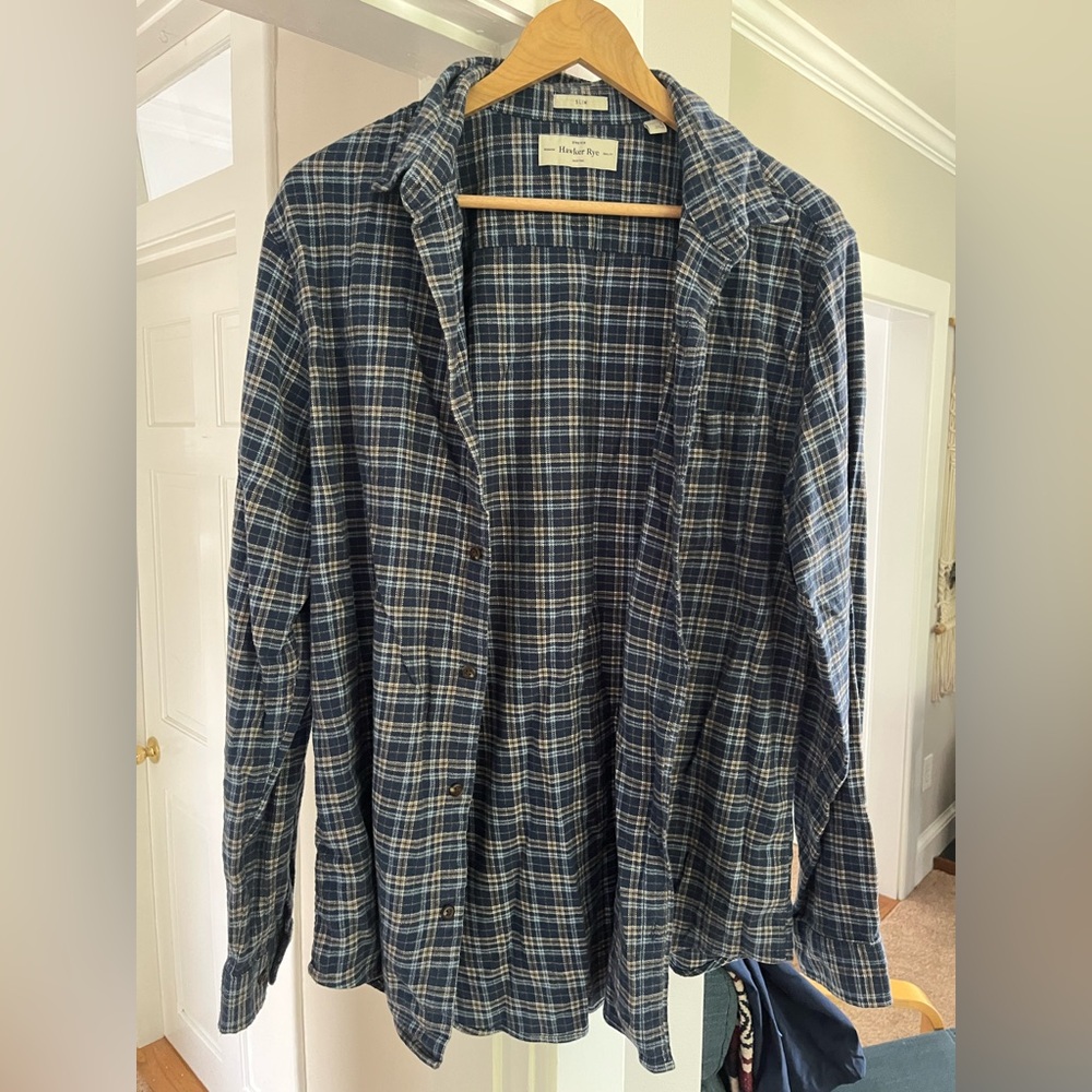 Blue Lightweight Plaid Shirt Jacket